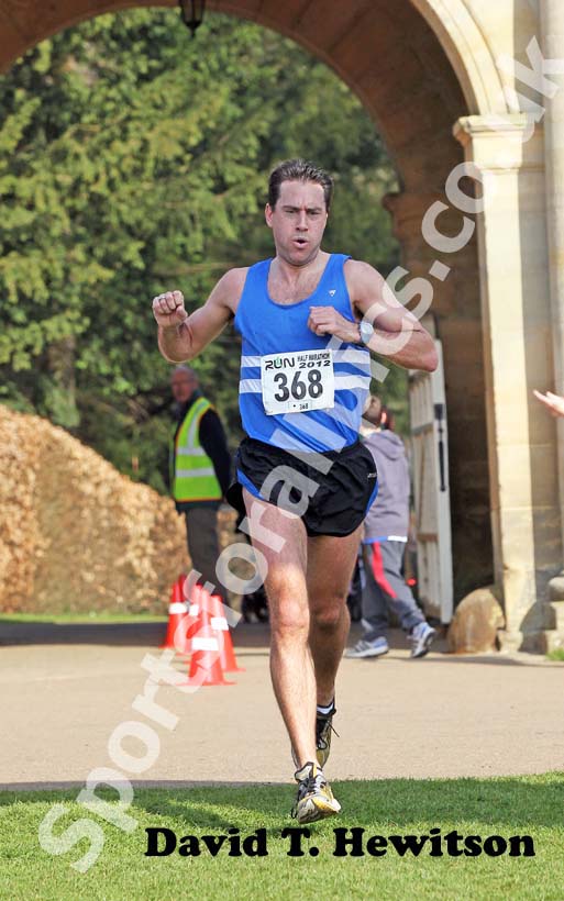 Michael Morris (Morpeth Harriers) wins the Run Northumberland Half Marathon.